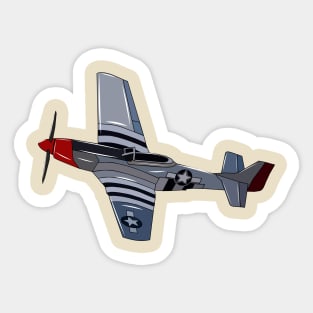 Fighter-bomber cartoon illustration Sticker